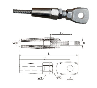 3mm A4-AISI 316 Stainless Steel Swageless Eye - 105.821.903