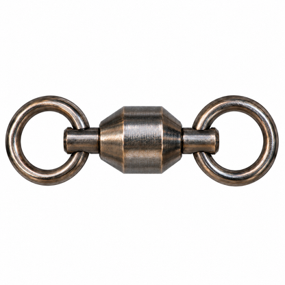 A single metal swivel eye with a black anodiesed finish, featuring two circular rings connected by a textured central body, shown against a plain white background.