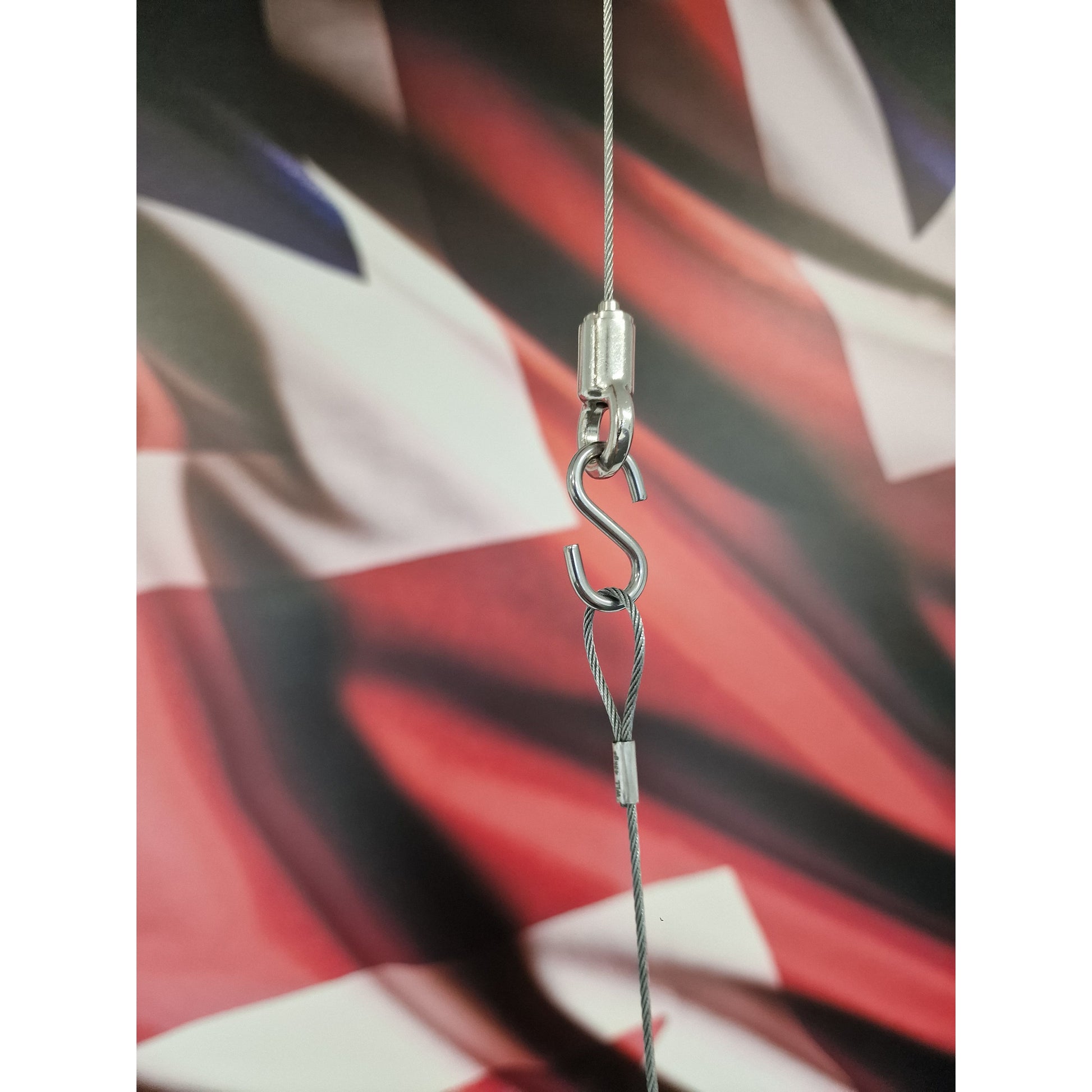 Silver Zinc Plated Cable Eye gripper, glider, ball bearing, display and lighting suspension fitting