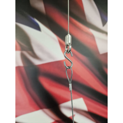 Silver Zinc Plated Cable Eye gripper, glider, ball bearing, display and lighting suspension fitting