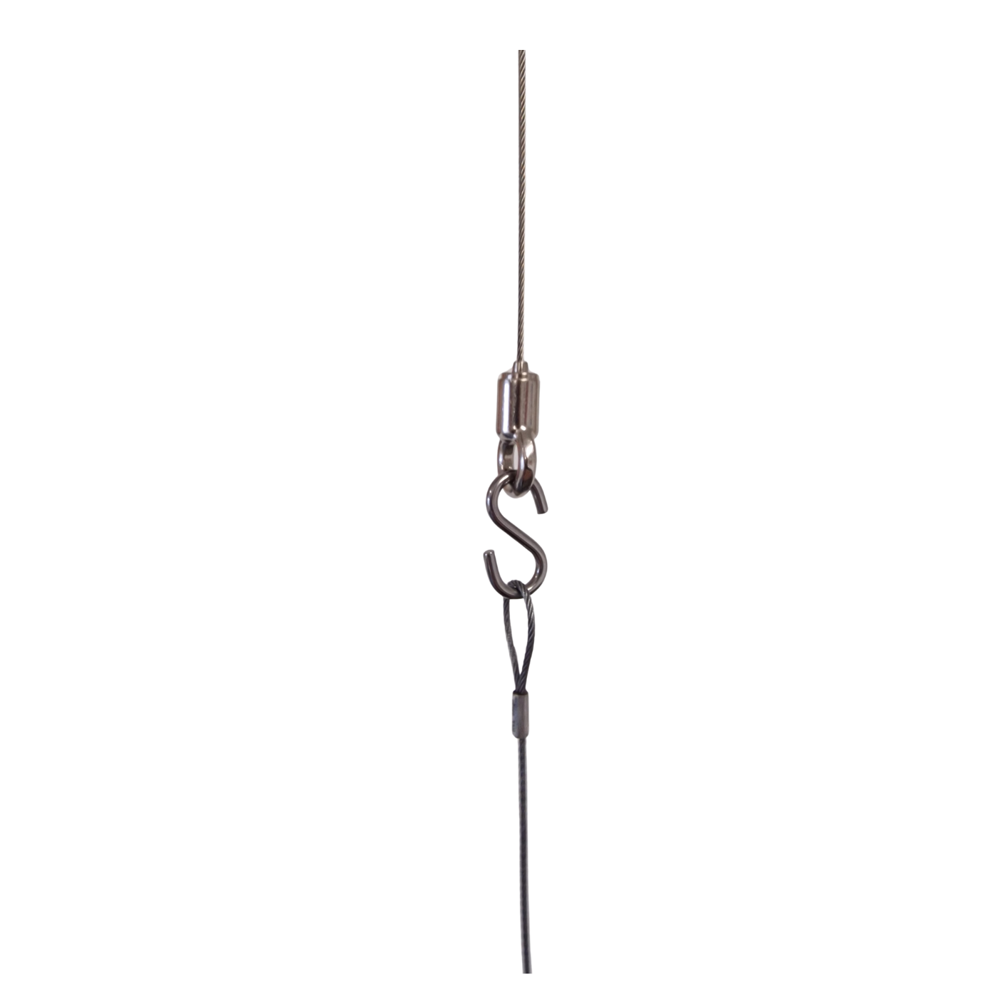 Silver Zinc Plated Cable Eye gripper, glider, ball bearing, display and lighting suspension fitting

