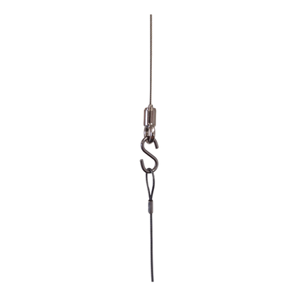 Silver Zinc Plated Cable Eye gripper, glider, ball bearing, display and lighting suspension fitting
