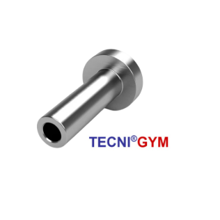 Photo of a TECNI Gym disc end stop terminal on a white background with wording saying TECNI Gym