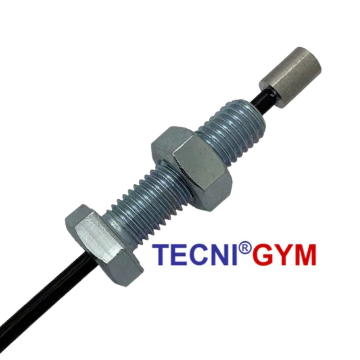 Photo showing a TECNI Gym threaded hex bolt on a white background with wording saying TECNI Gym