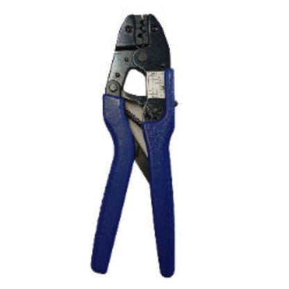 Blue crimping tool on a white background