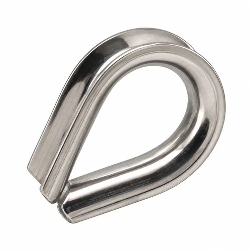 Photo of a singular stainless steeel thimble on a white background