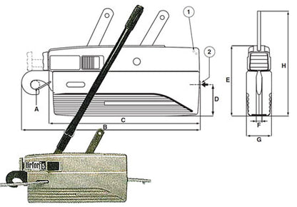 Tractel Tirfor Jockey J5 Wire Rope Lever operated Winch 500 kgs WLL - 203.102.005