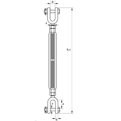 Turnbuckle Jaw & Jaw Drop forged high tensile steel SAE 1035 or 1045