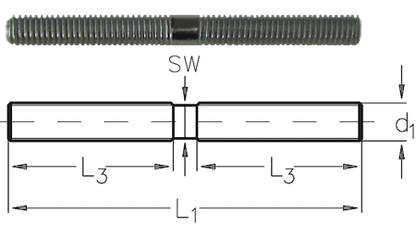 螺柱-SS-M8-RH-LH-双