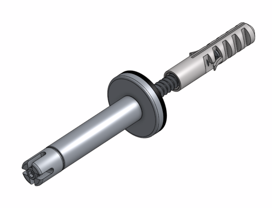 TECNI Stainless Steel MINI PRO Trellis Pillar with Multi Angle Cross Clip. 70mm from the wall. Supplied with Dual Screw and  Wall Plug - 208.025.070 .