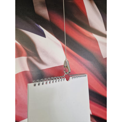 Latch Hook Gripper on a Union Jack background suspending a Calendar